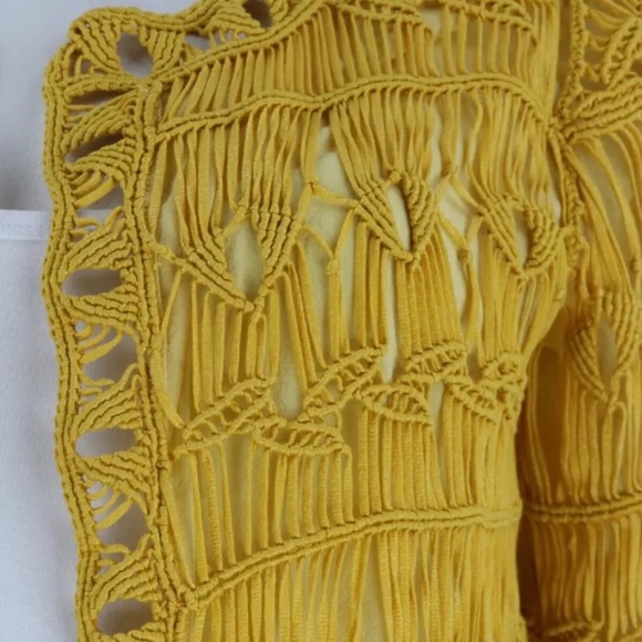 Diane von Furstenberg Yellow Guelda Crochet macrame Bolero. - Picture 5 of 5